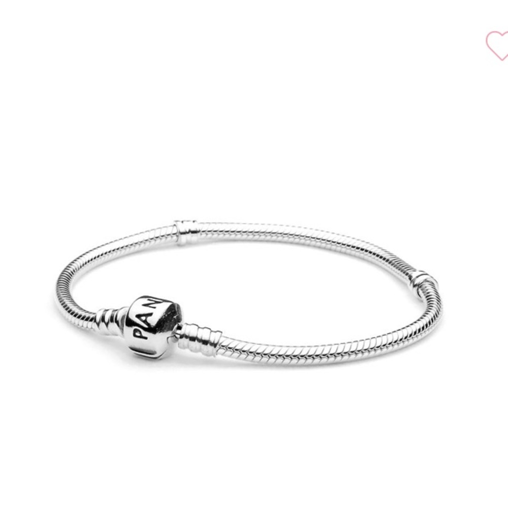 Pandora Moments Snake Chain Bracelet 💎🐍🌸 Sterling Silver 7.5 inches Barrel Clasp